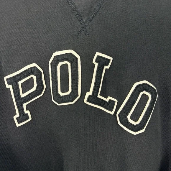 Polo Ralph Lauren 4XLT Black Spellout Sweatshirt Big Tall Oversized Crewneck - Picture 3 of 9